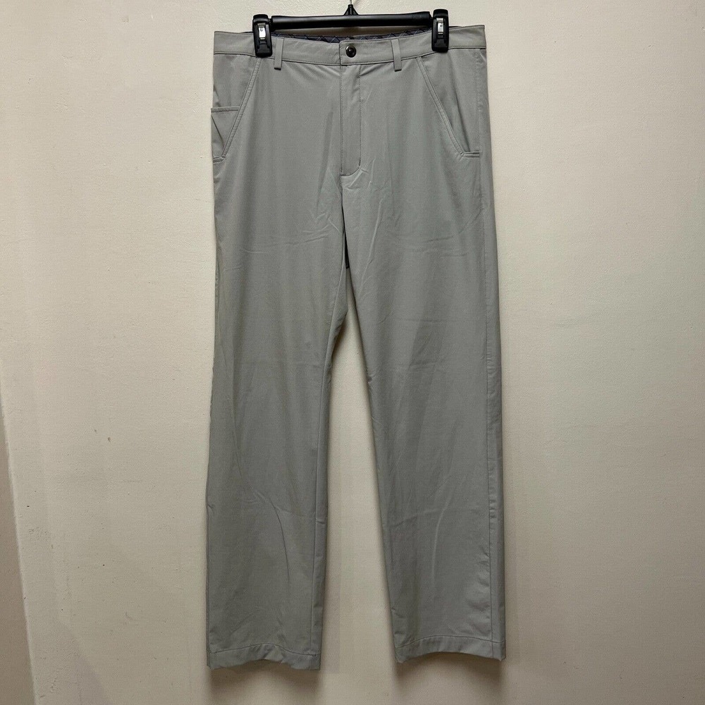 QED Style Pants Mens 32 Biege Golf Pockets Lightweight Stretch Modern Fit Logo